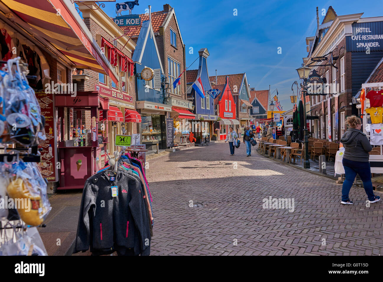 Volendam is a town in North Holland in the Netherlands, in the municipality of Edam-Volendam. Stock Photo