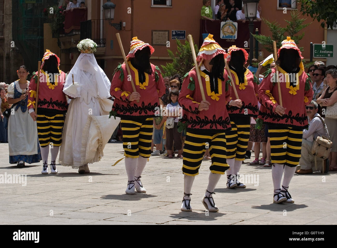 Dance of The Moma and the Momos. Corpus Procession. Valencia. Comunitat Valenciana. Spain. Stock Photo