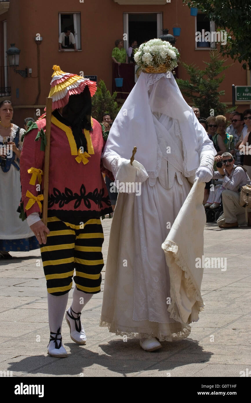 Dance of The Moma and the Momos. Corpus Procession. Valencia. Comunitat Valenciana. Spain. Stock Photo