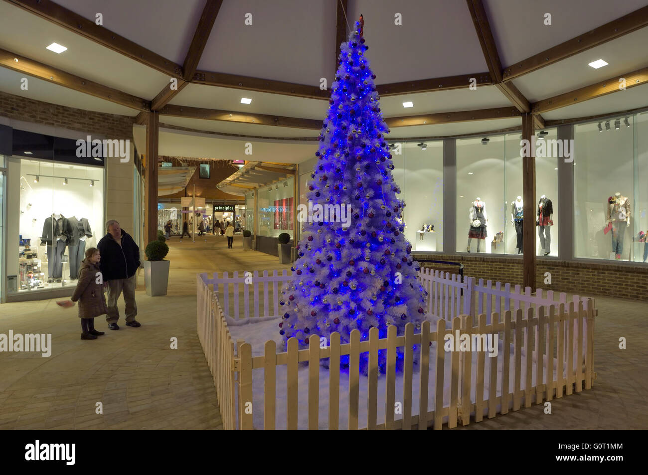 Christmas tree at Fremlin Walk Shopping Centre. Maidstone. Kent