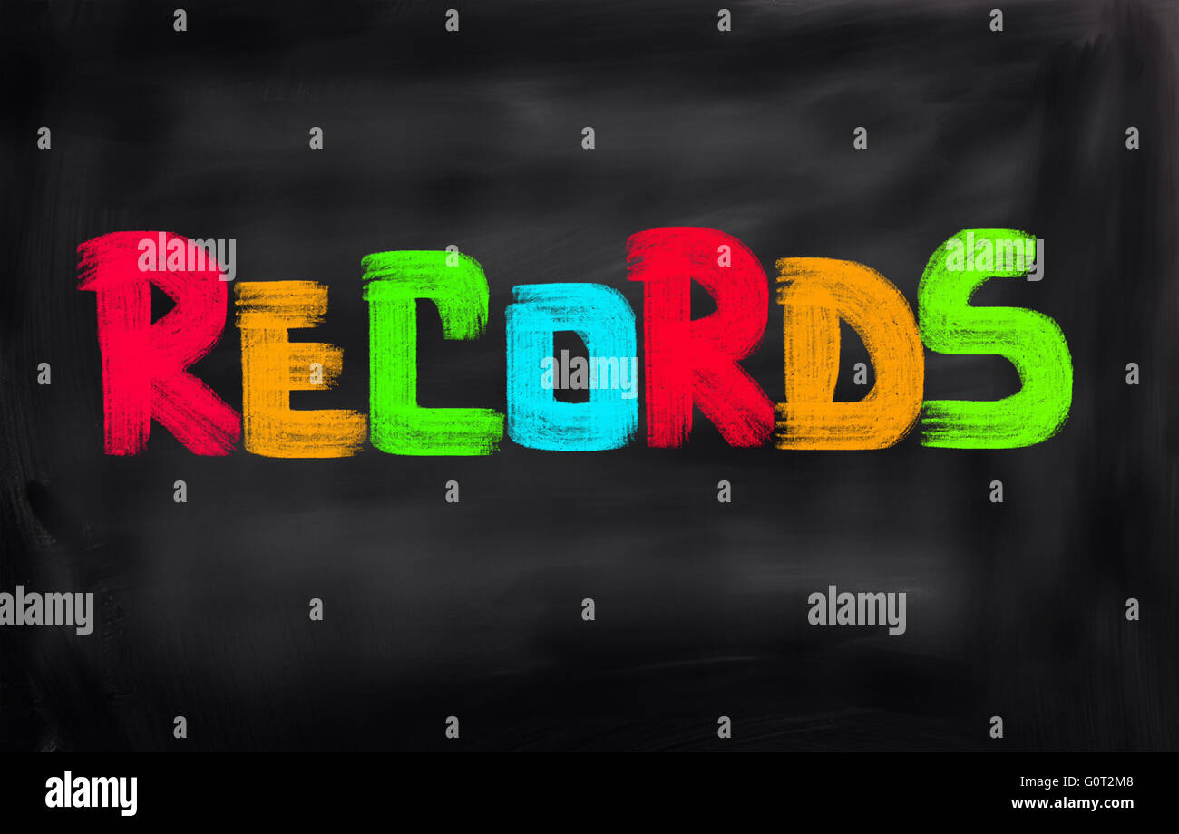 Records Concept Stock Photo