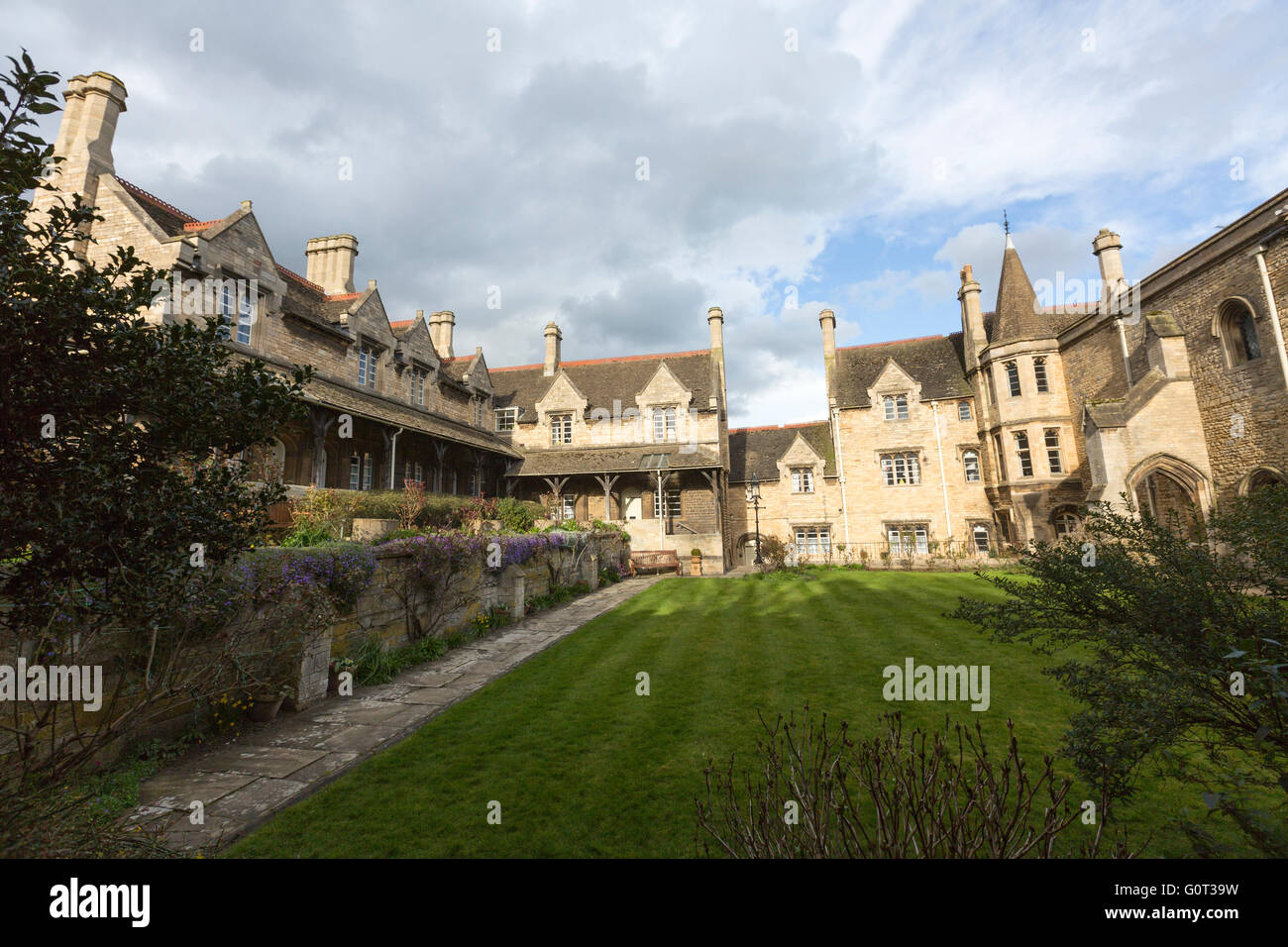 Stamford Brownes Hospital, 15th century building built by William Browne, in Broad Street, Lincolnshire, England, Stock Photo