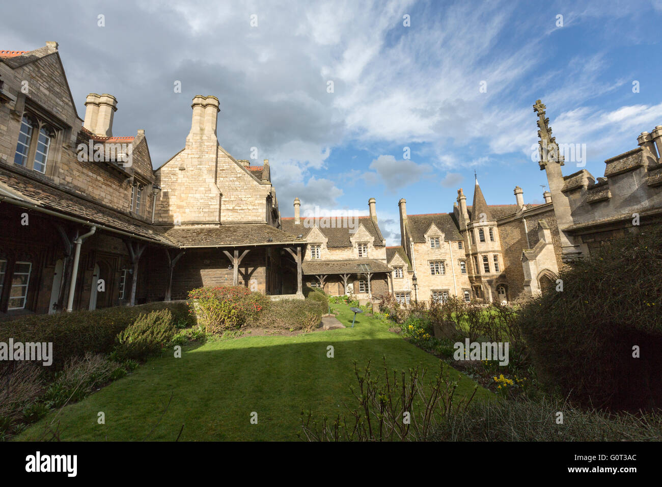 Stamford Brownes Hospital, 15th century building built by William Browne, in Broad Street, Lincolnshire, England, Stock Photo