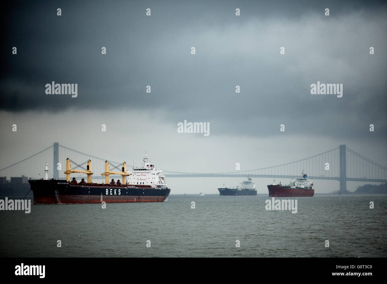 New york   BEKS cargo ship Turkish bulk carrier Beks maritime Stock Photo