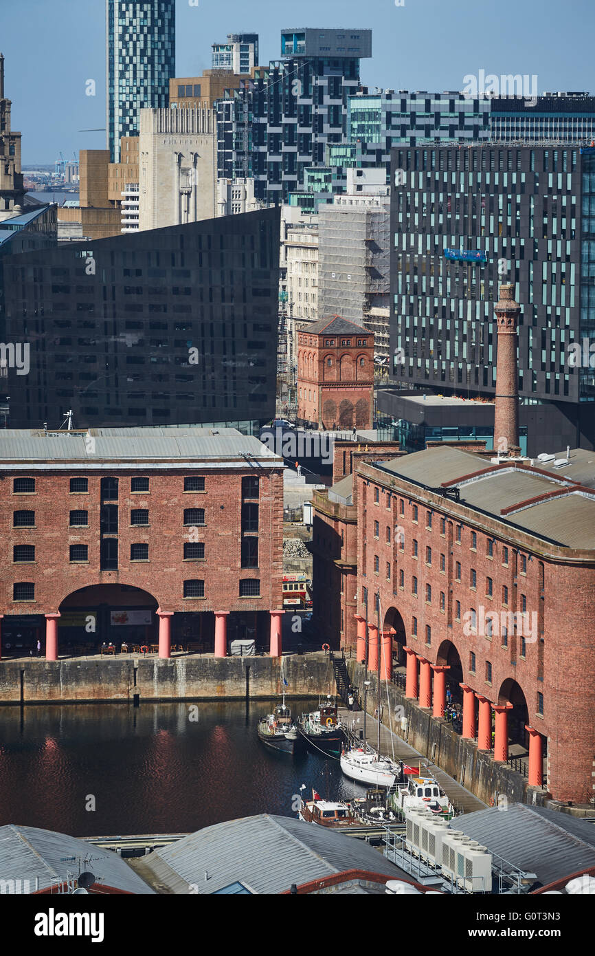 Liverpool albert dock buildings   close up detail exterior The Albert Dock is a complex of dock buildings and warehouses in Live Stock Photo