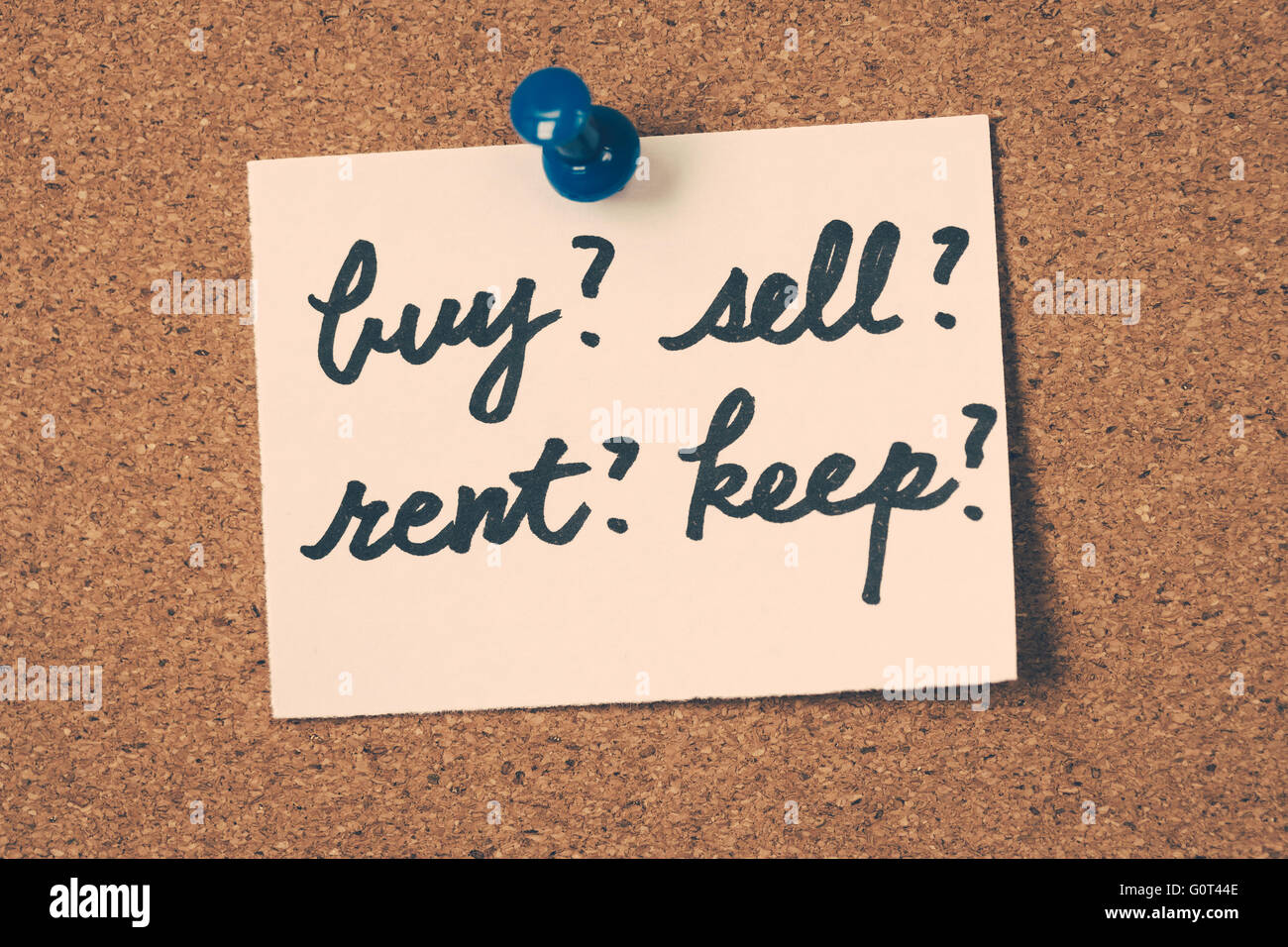 buy? sell? rent? keep Stock Photo Alamy