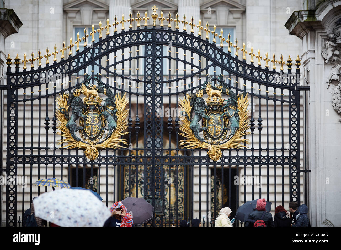 Gate to Buckingham Palace home of the Queen wrought iron Historic