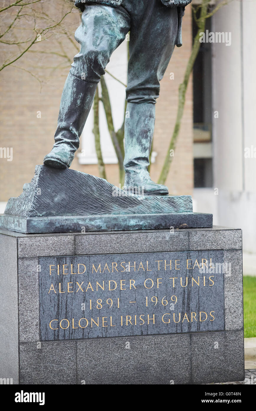 Statue of Filed Marshal the Earl Alexander of Tunes 1891 1969 at the Guards Chapel Guards Museum in Birdcage Walk  UK Great Brit Stock Photo