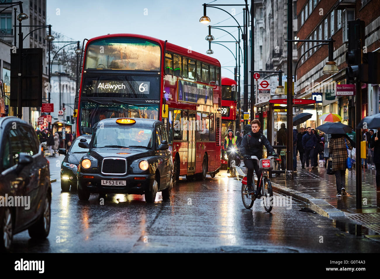 Oxford Street Transport transporter transportation transported traveling getting about by on going  commuter commuting  commuter Stock Photo