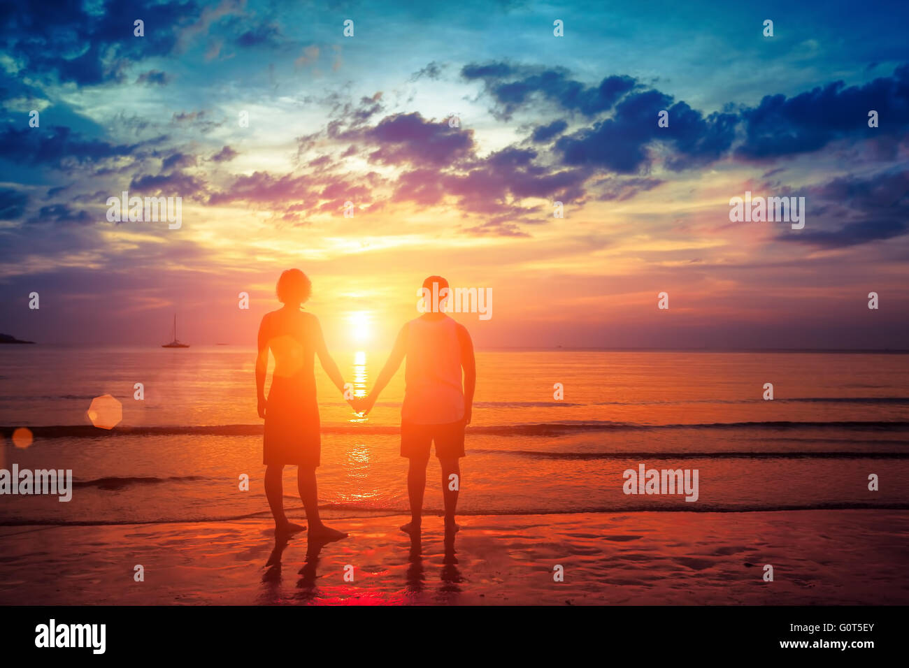 Black silhouette couple standing in hi-res stock photography and images ...