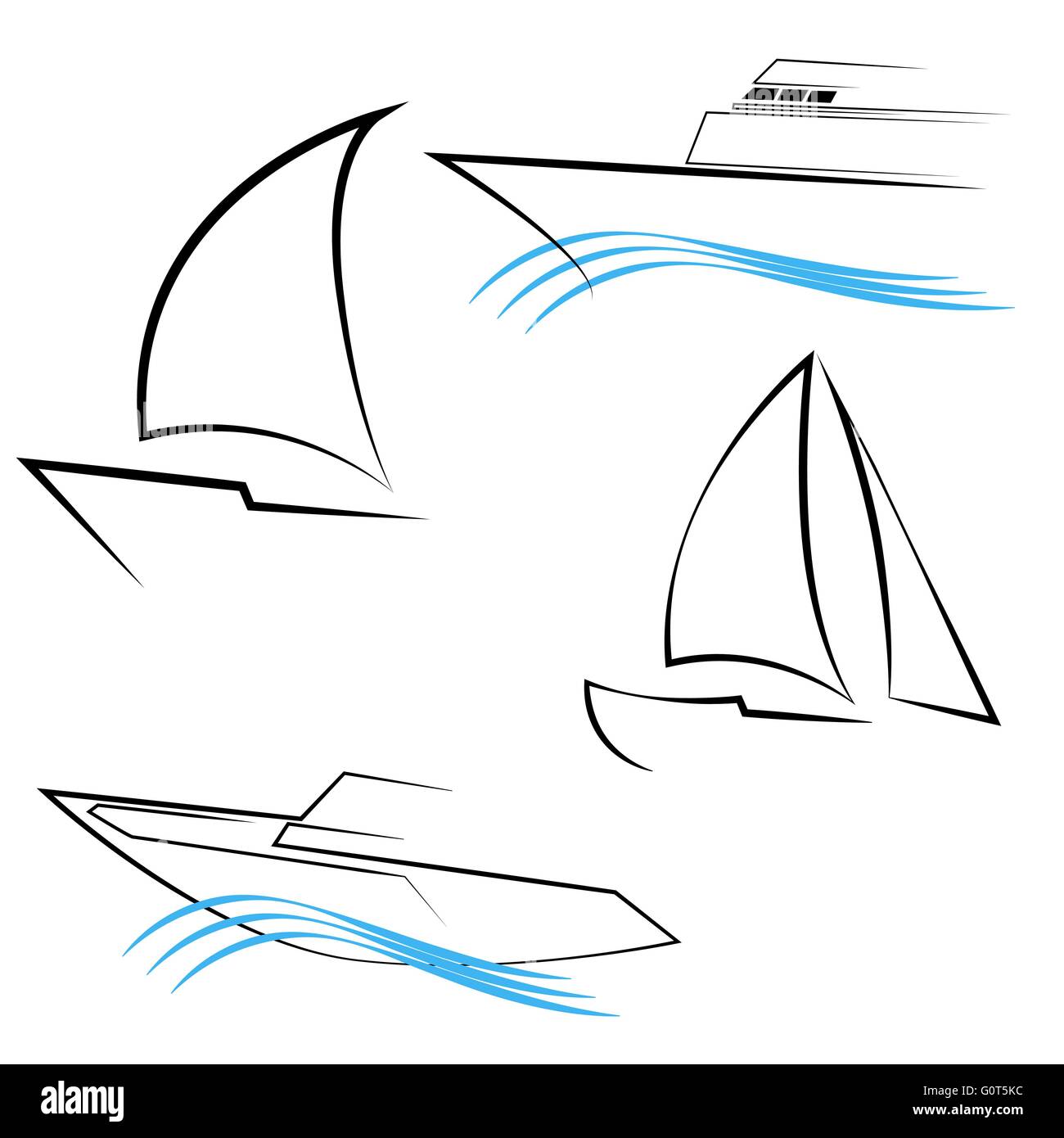 Line Yachts Symbols Stock Vector Image & Art - Alamy