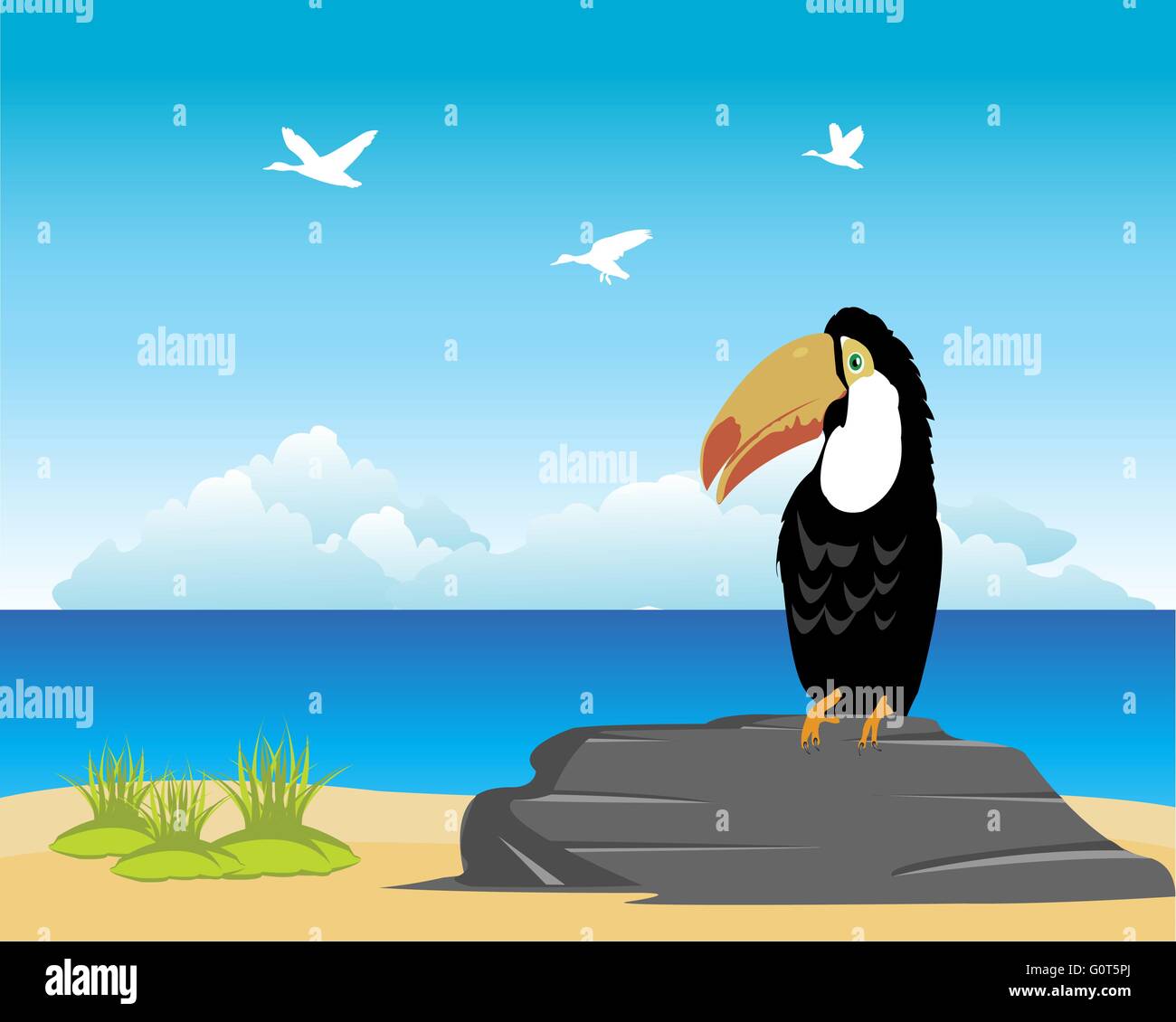 Tropical oceanside and beach Stock Vector Image & Art - Alamy