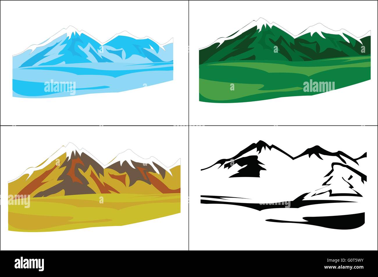 Selection of the landscapes with mountain Stock Vector Image & Art - Alamy