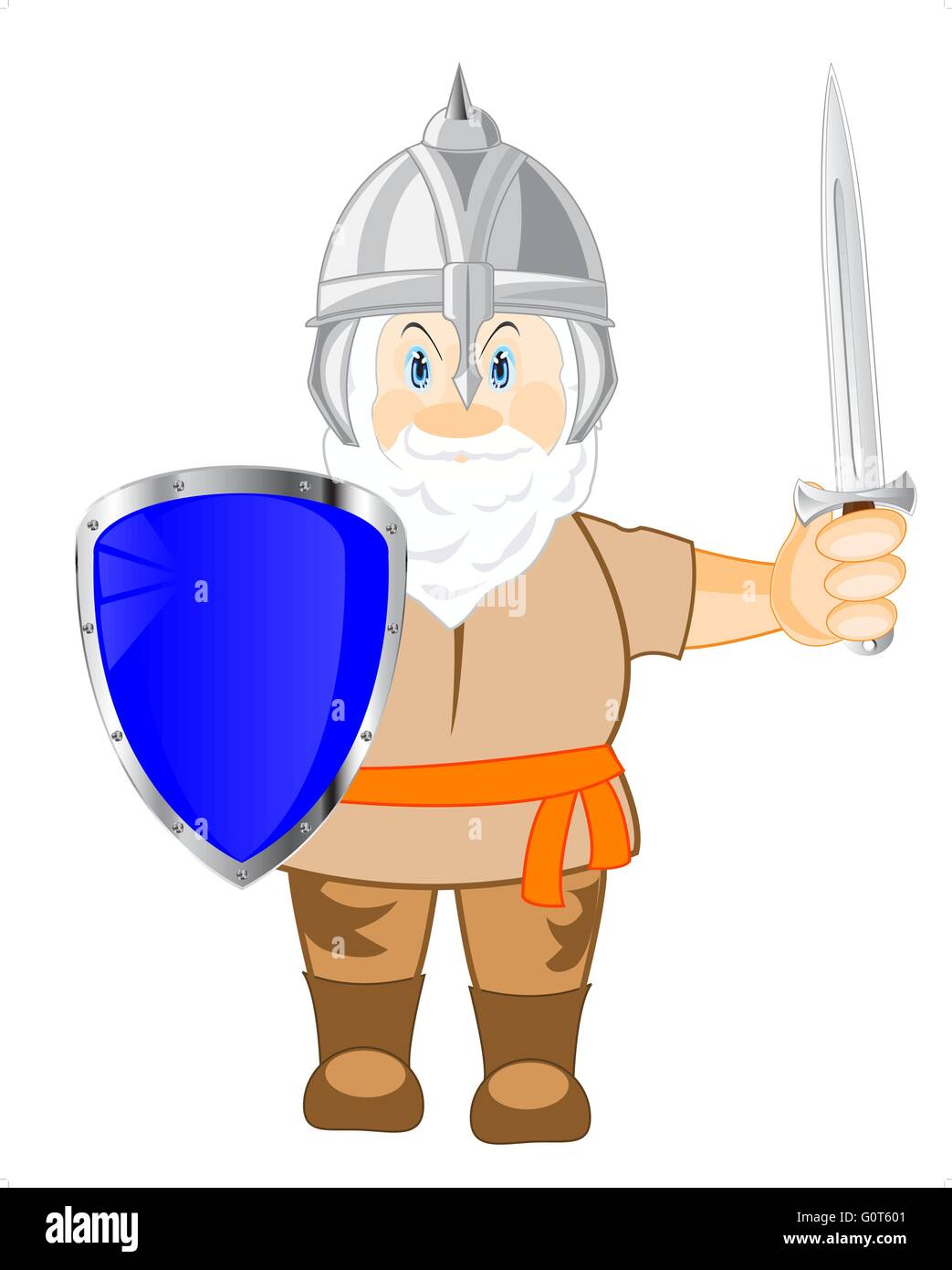 Medieval warrior with weapon Stock Vector