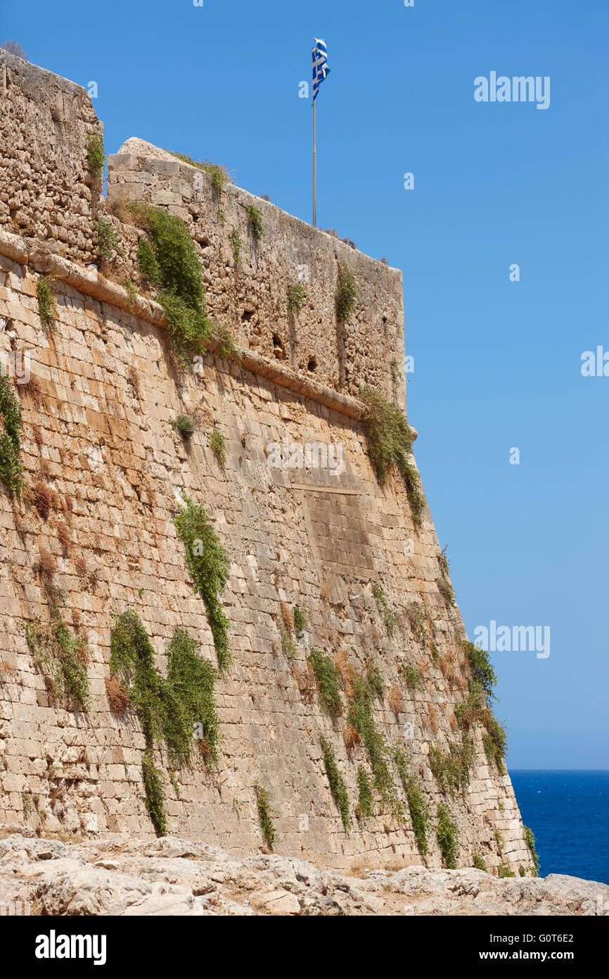 Fortress of Fortezza in Rethymno. Crete. Greece. Vertical Stock Photo