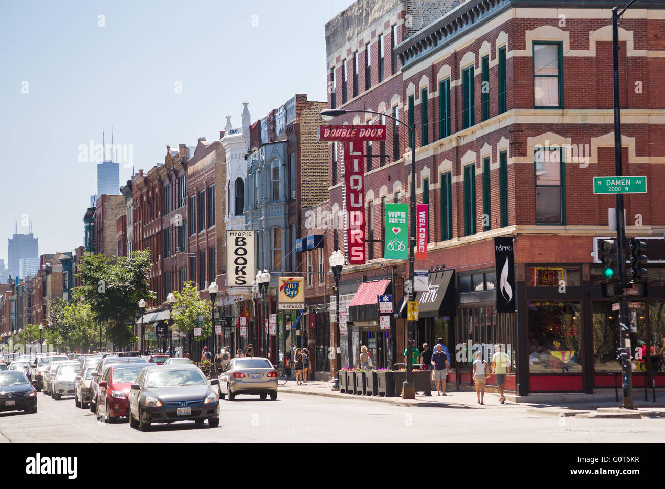 Milwaukee And Damen Avenues In The Trendy Wicker Park Neighborhood