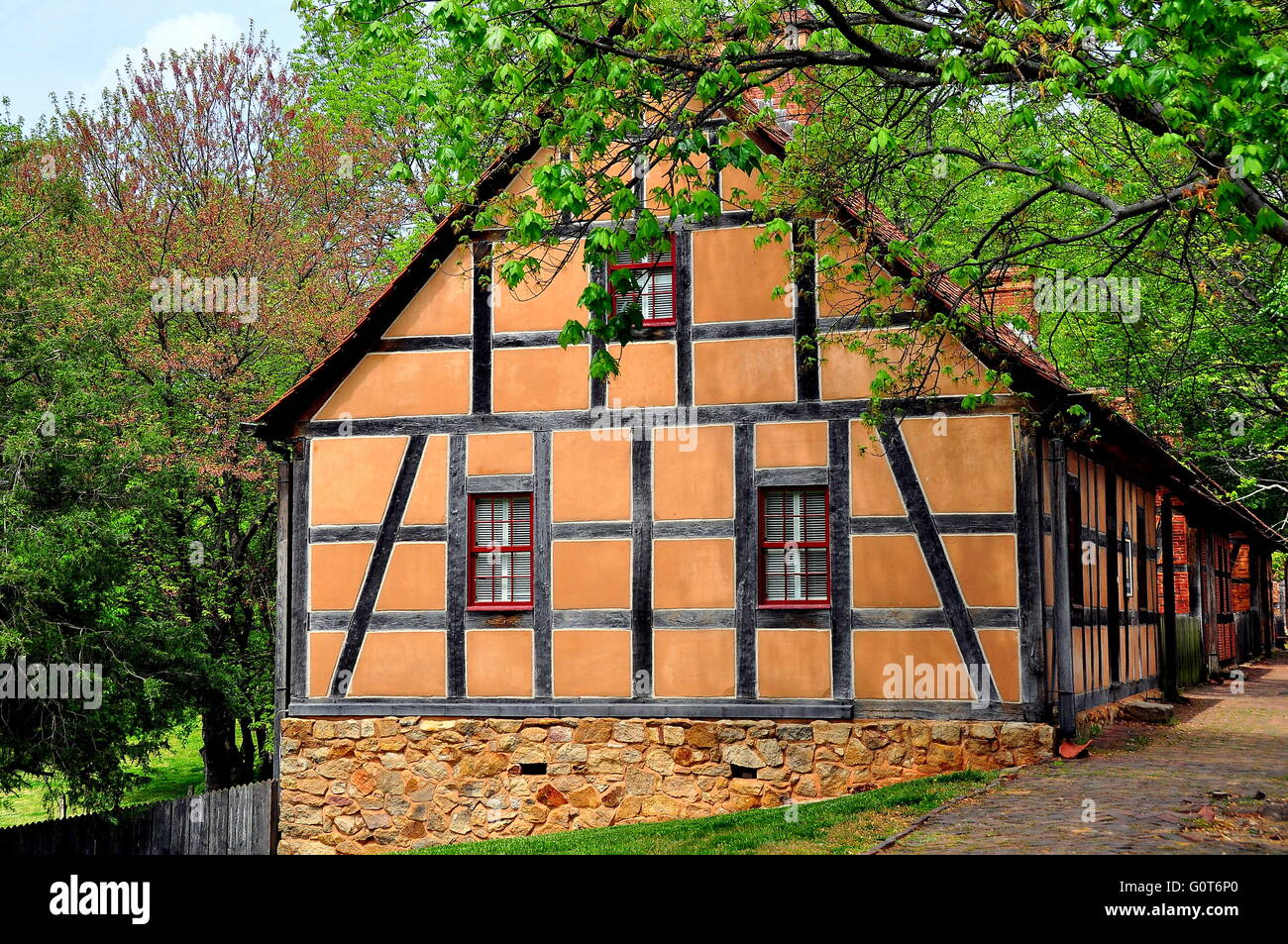 Old Salem, North Carolina Fachwerk stucco and halftimber 18th century