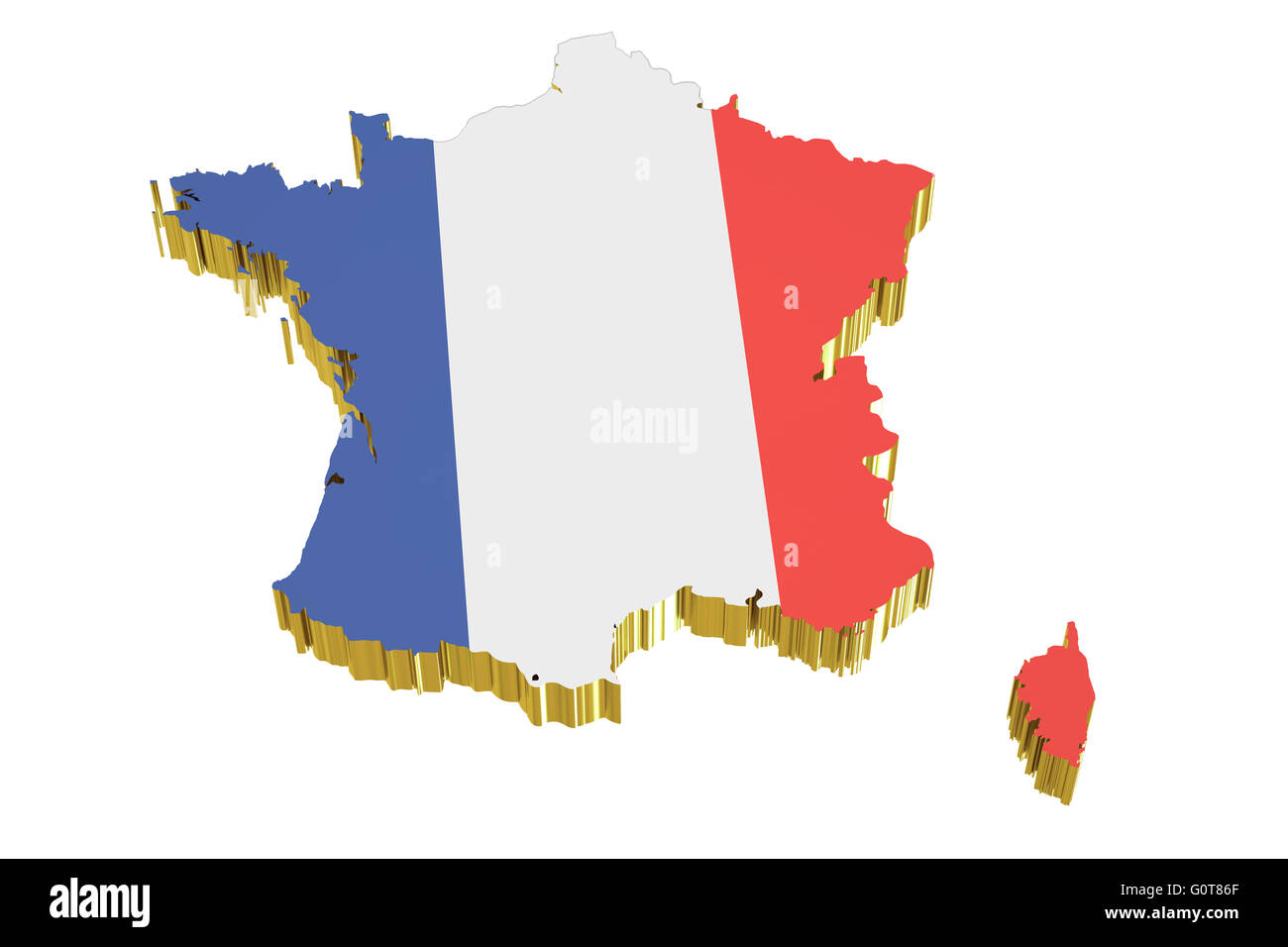 France map, 3D rendering isolated on white background Stock Photo - Alamy