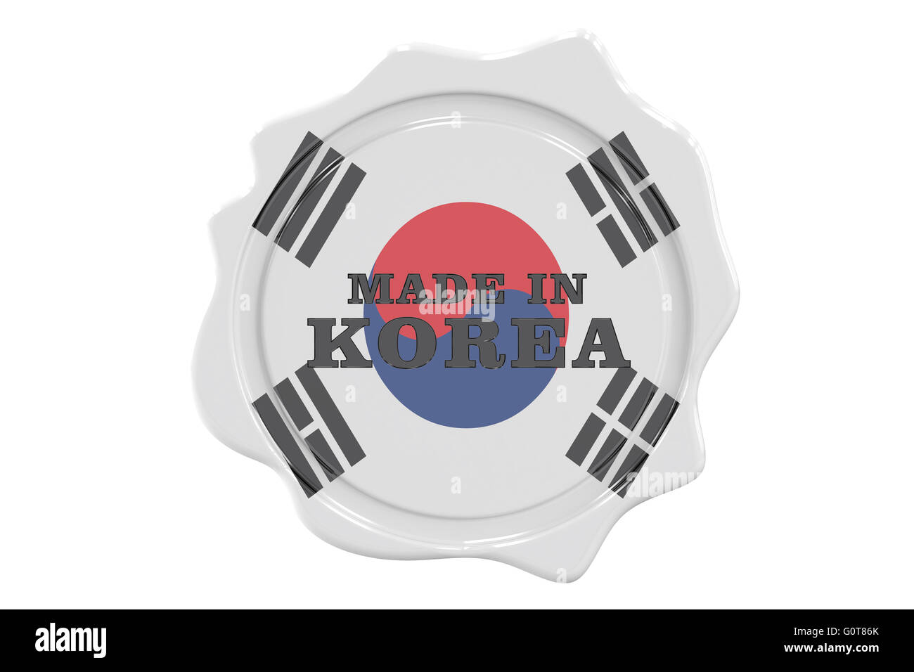 Made In Korea Stamps Set Grunge Sticker With Korean Flag Isolated