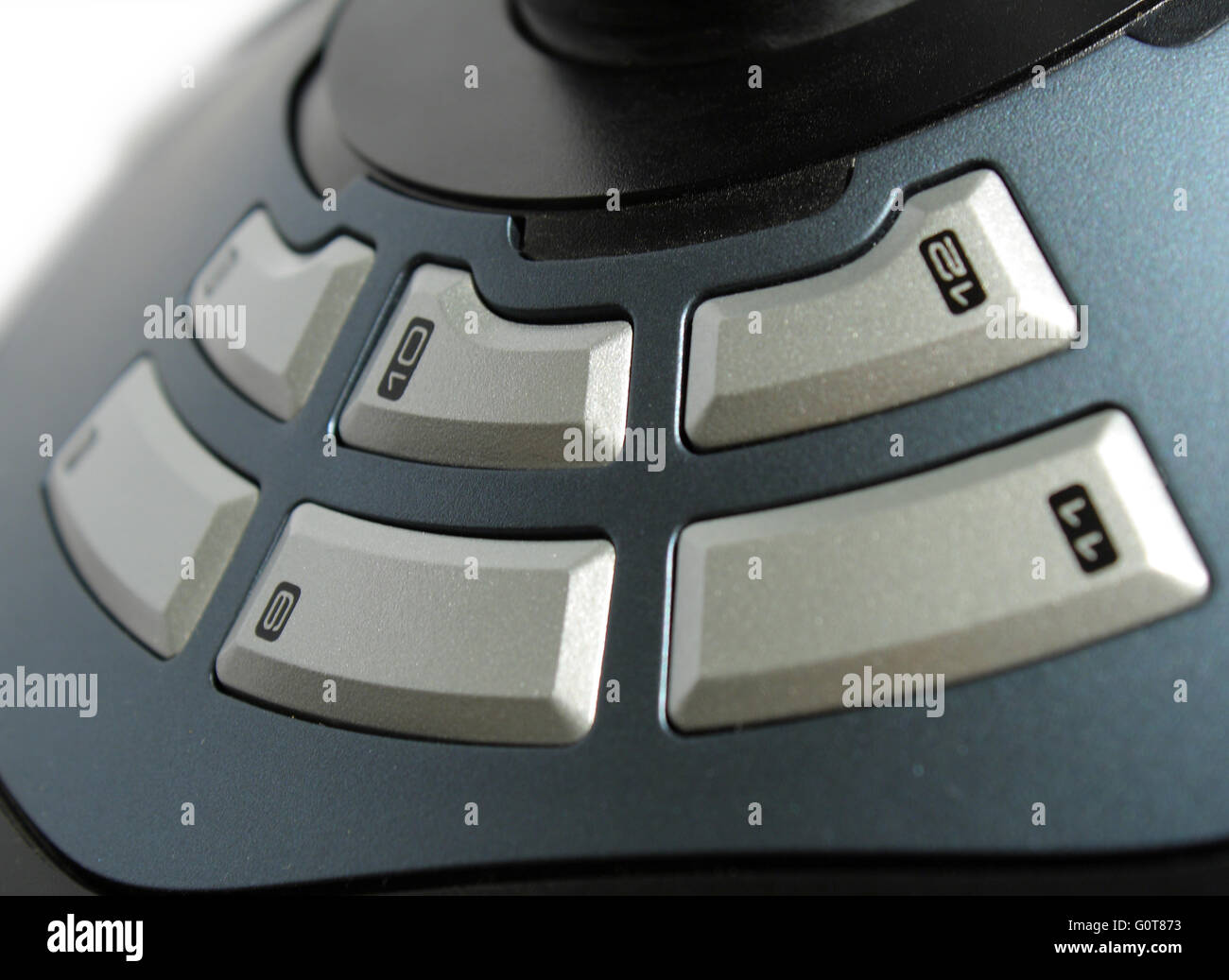 Close Up Of A Grey buttons close-up Stock Photo
