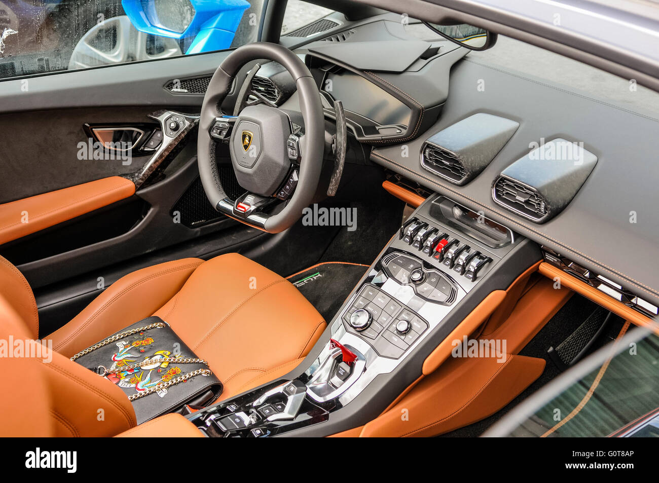 Interior cockpit of a Lamborghini Aventador Stock Photo - Alamy