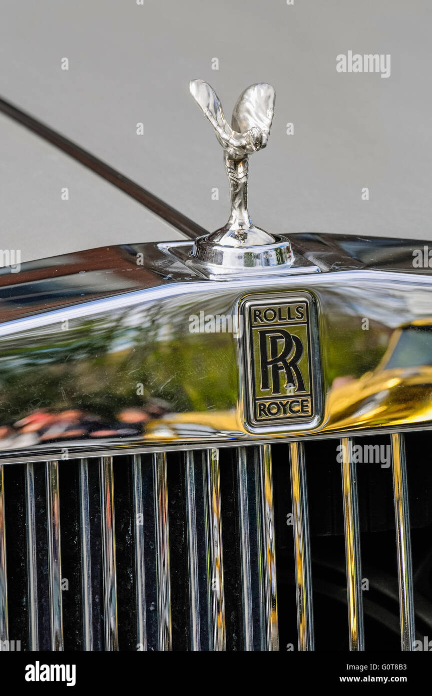 Spirit of Ecstasy on the bonnet of a Rolls Royce Ghost Stock Photo