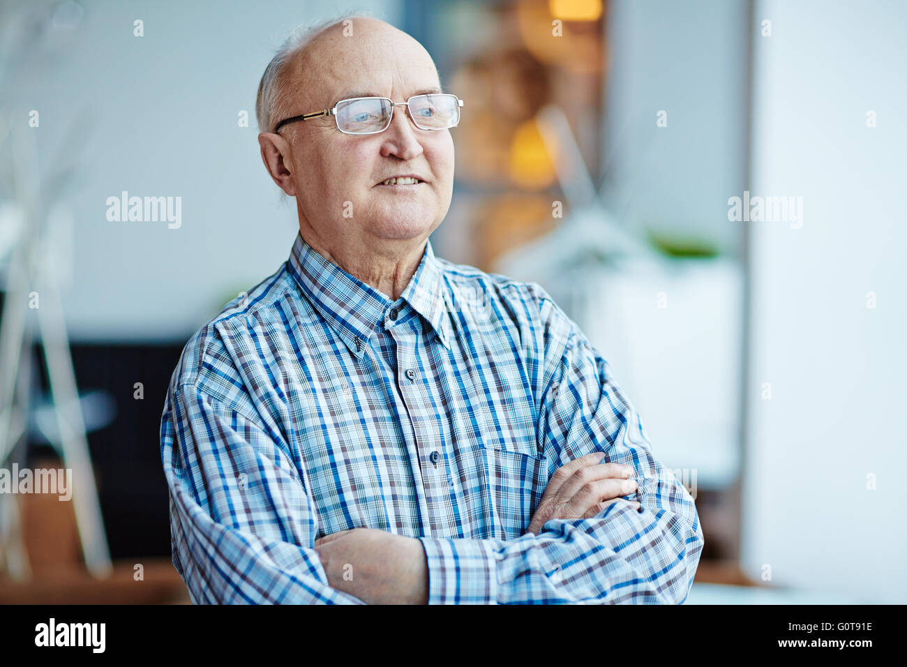 Senior man in eyeglasses Stock Photo