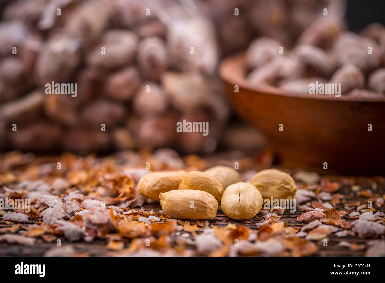 Roasted and salted peanuts on peanuts shells Stock Photo Alamy