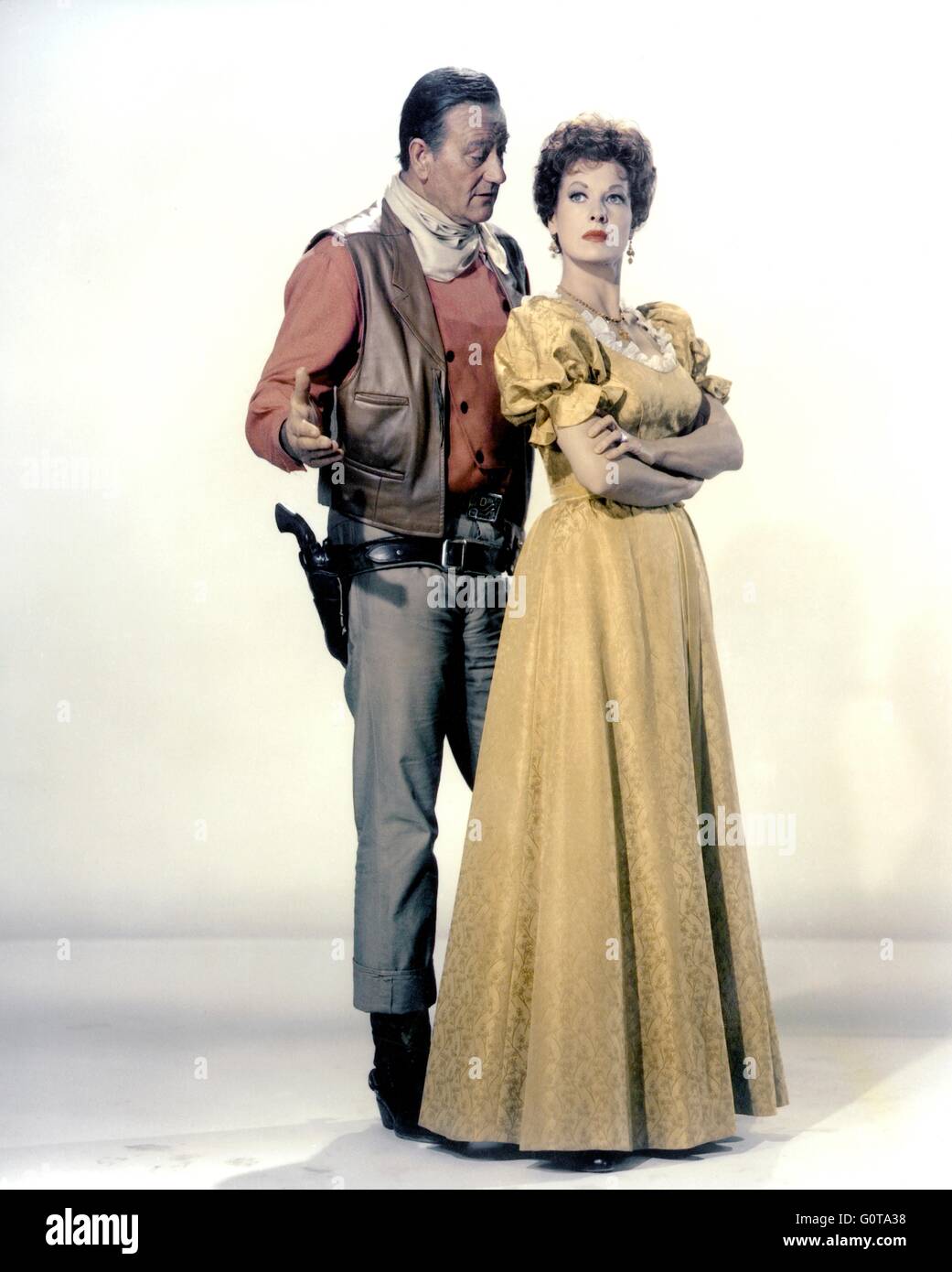 John Wayne and Maureen O'Hara / McLINTOCK ! / 1963 directed byAndrew V. McLaglen [United Artists] Stock Photo