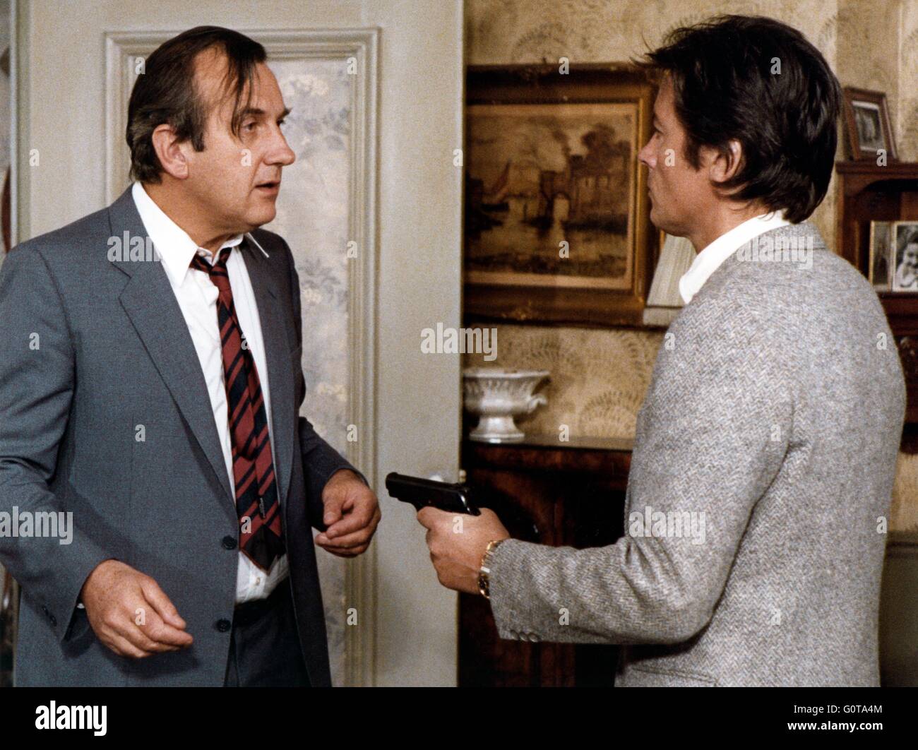 Daniel Ceccaldi and Alain Delon / For a Cop's Hide / 1981 directed by ...