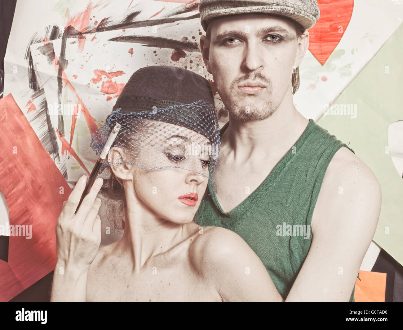 Vintage studio portrait two young hi-res stock photography and images ...