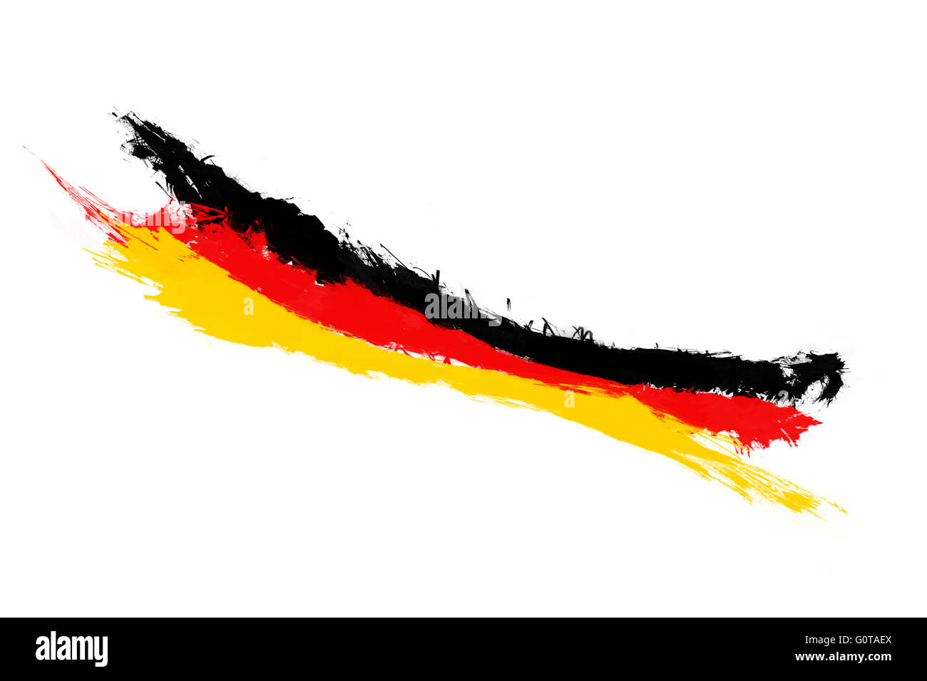 Painted colors of Germany isolated on white background Stock Photo