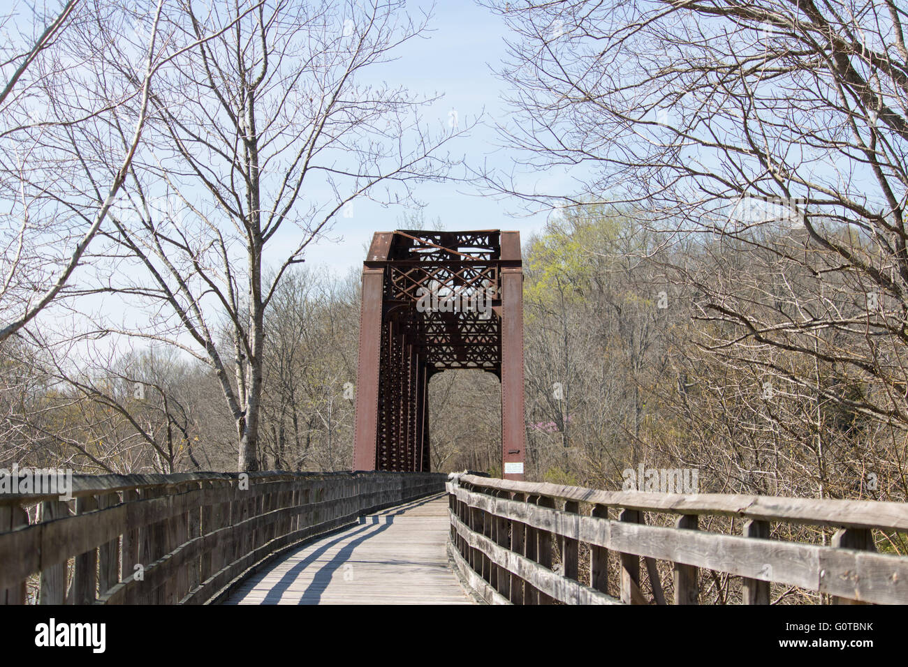 Top side of old railroad bridge. Bicentennial walking trail in Ashland