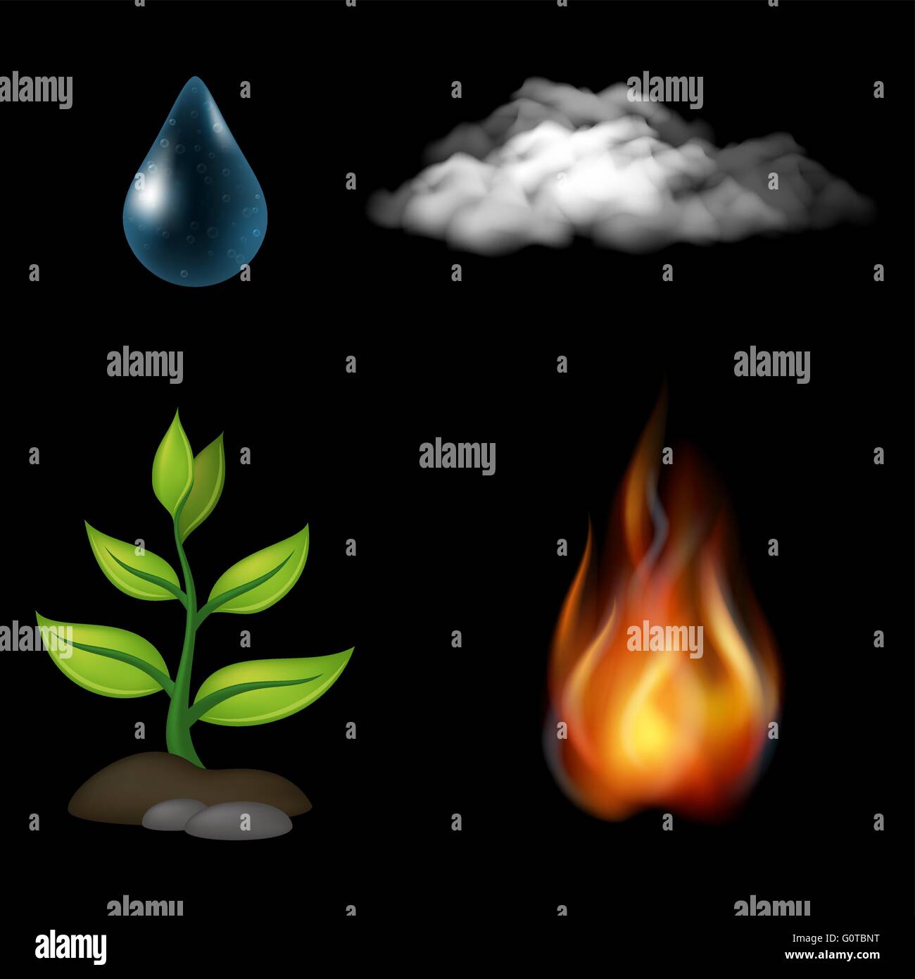 Natural Elements Set Stock Vector Image & Art - Alamy