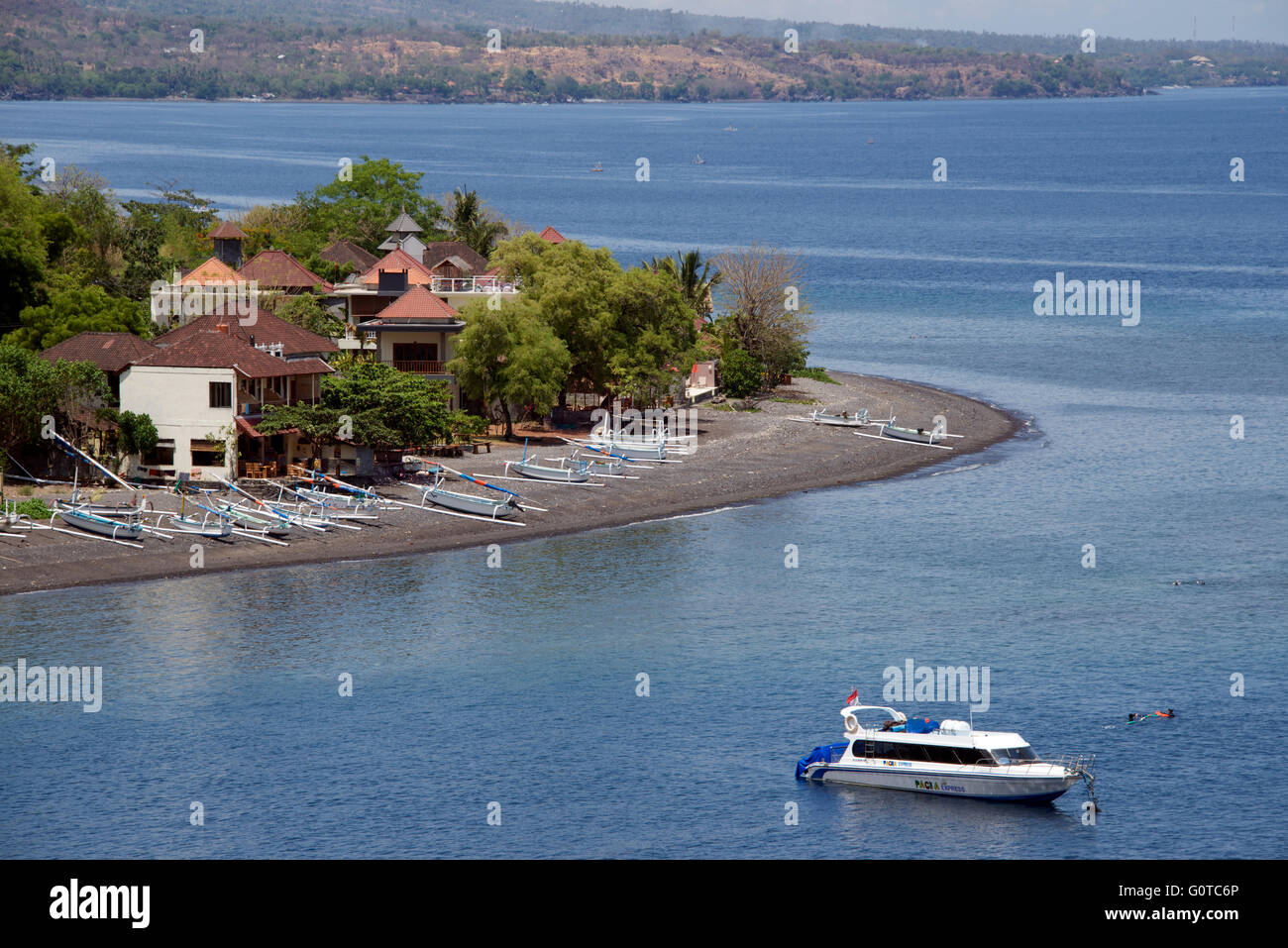 Amed town East coast Bali Indonesia Stock Photo
