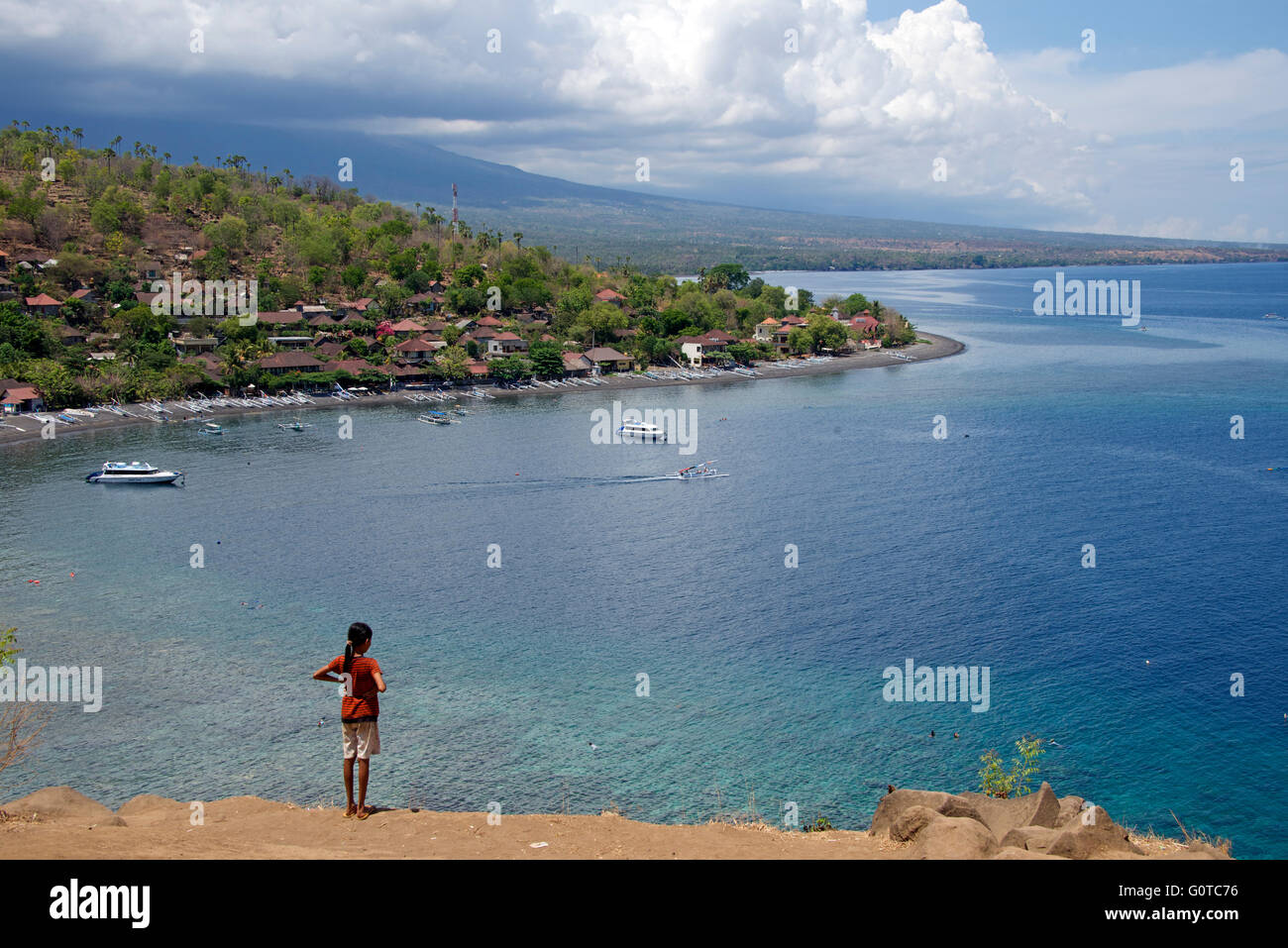 Amed town East coast Bali Indonesia Stock Photo