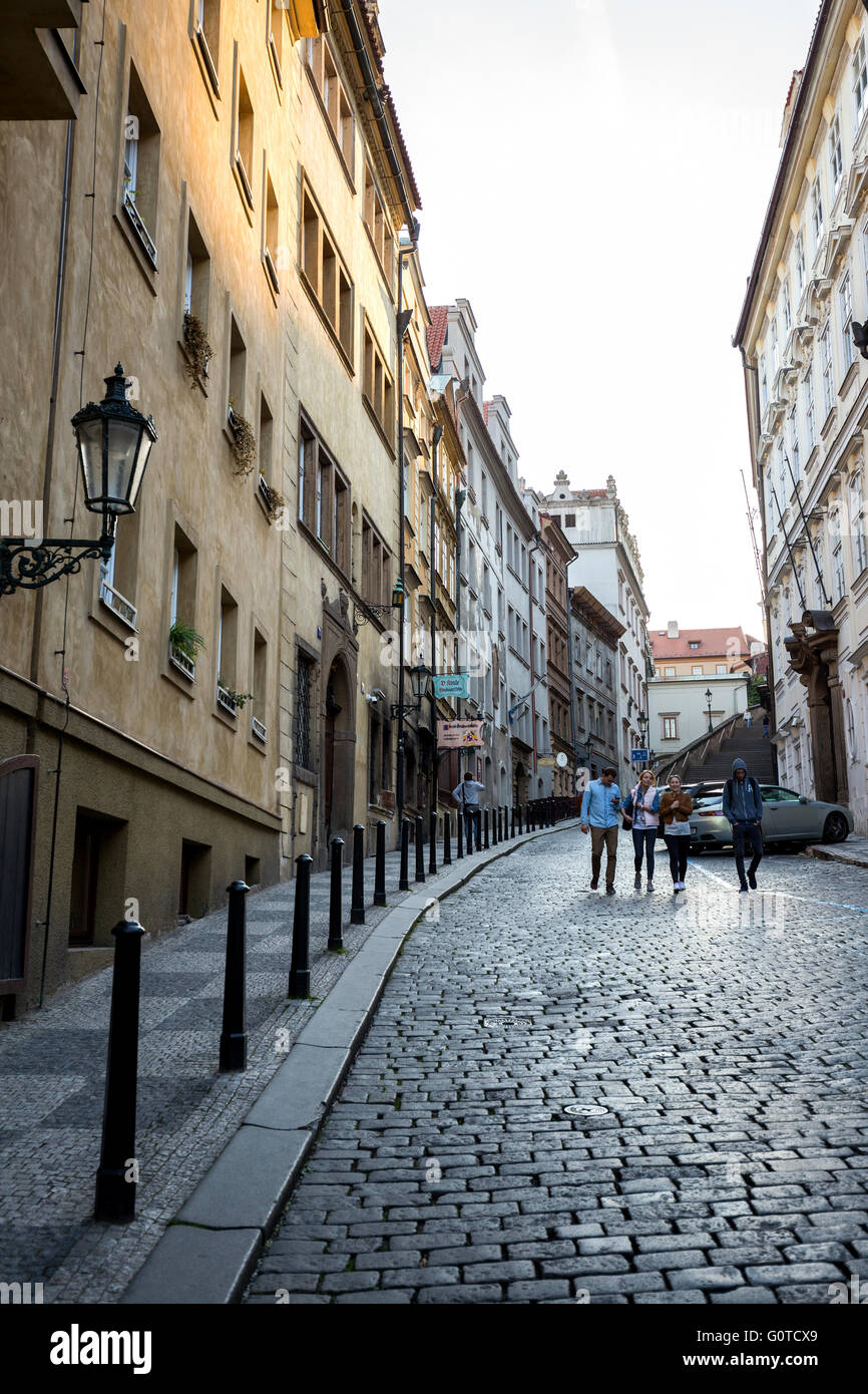 Castle Steps and Thunovska street, Prague, Czech Republic Stock Photo
