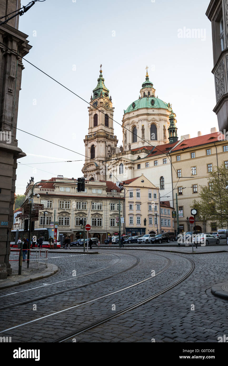 St. Nicholas church, Malostranske namesti, Prague, Czech Republic Stock Photo