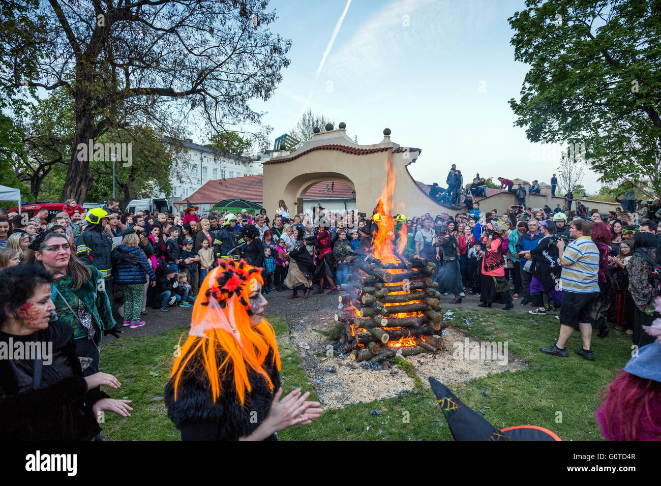 The Burning of Witches celebration, Kampa park, Prague, Czech republic Stock Photo