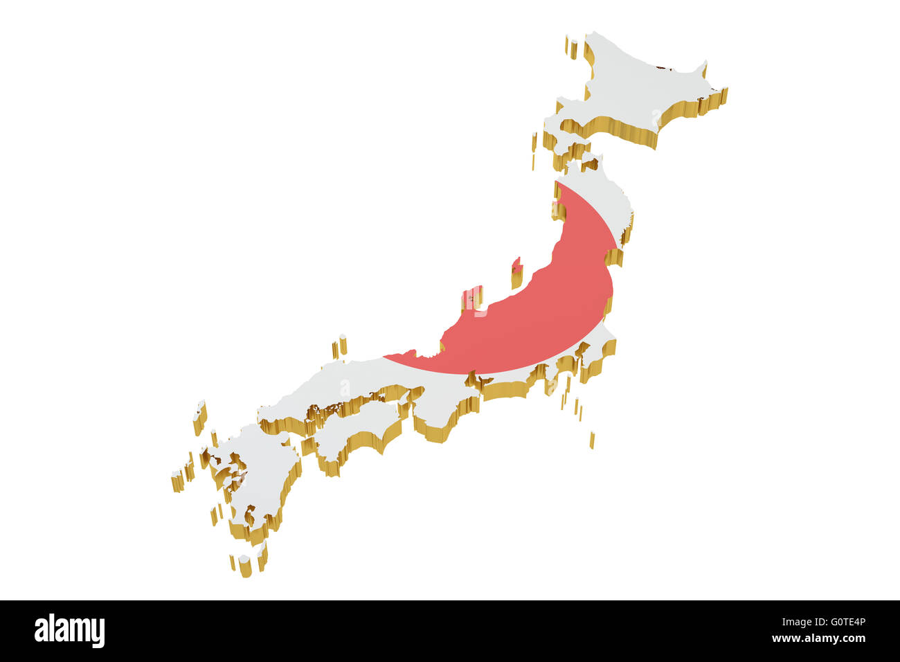 Japan map isolated on white background Stock Photo