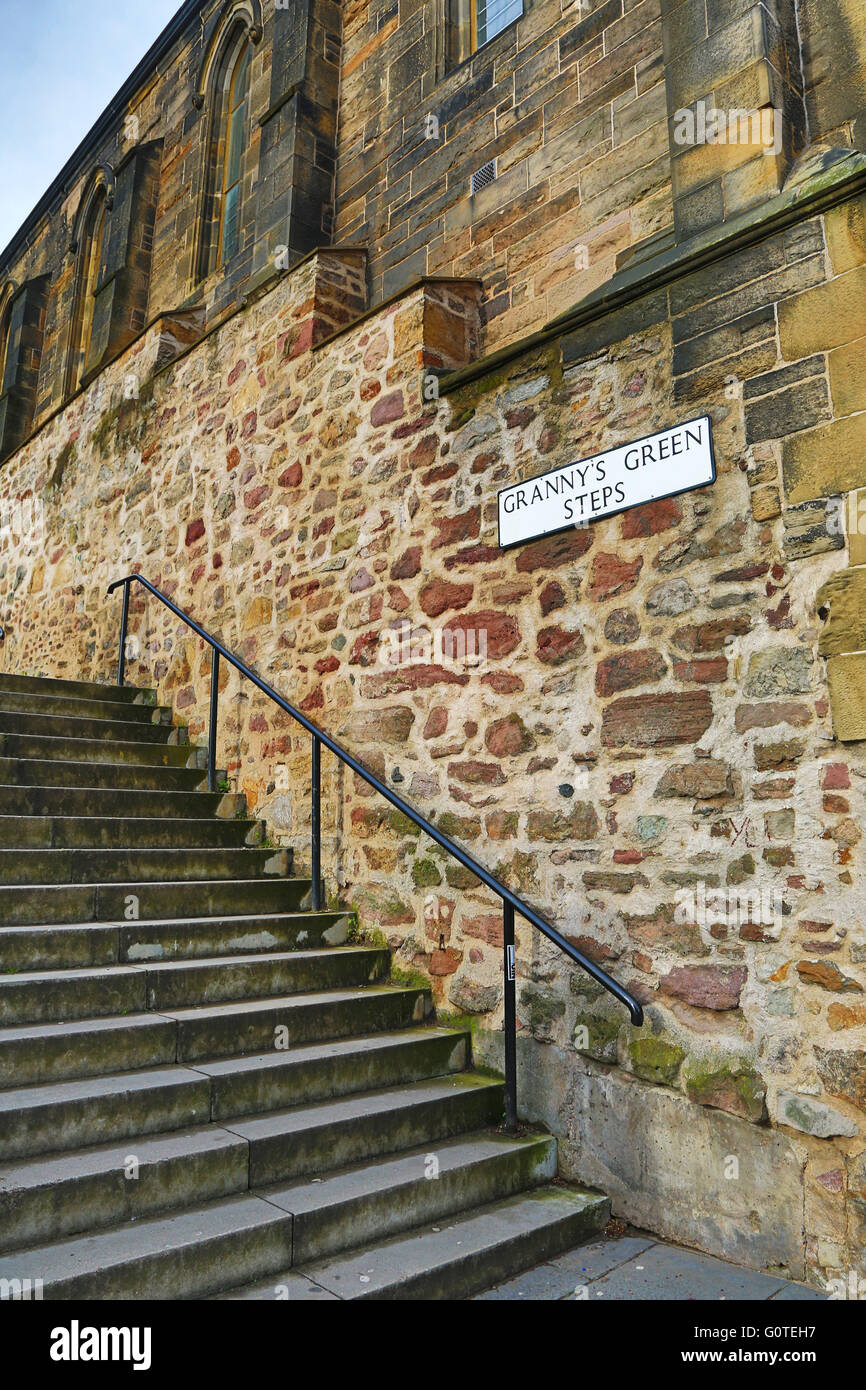 Granny's Green Steps in Edinburgh, Scotland, United Kingdom Stock Photo