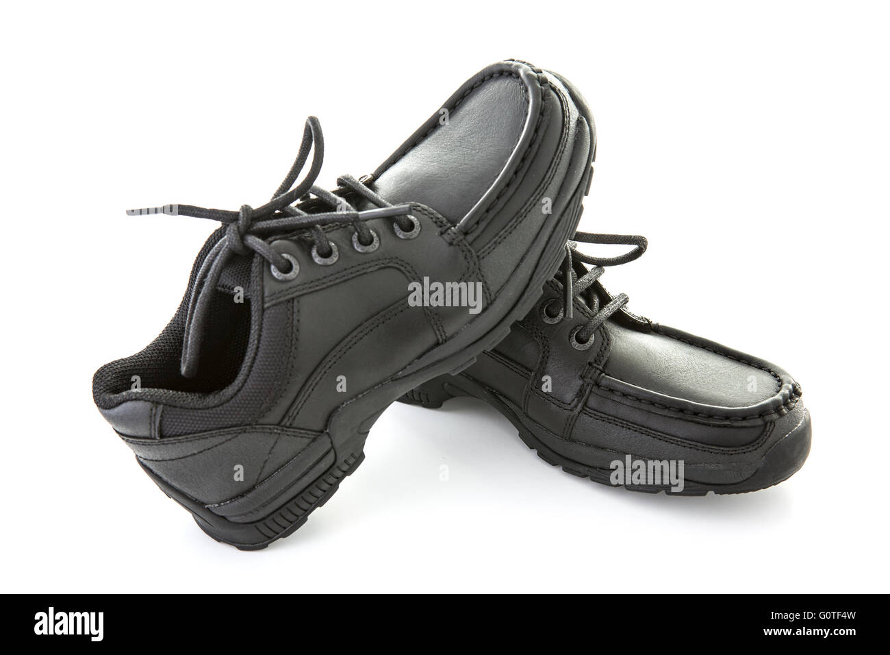 boys black velcro school shoes