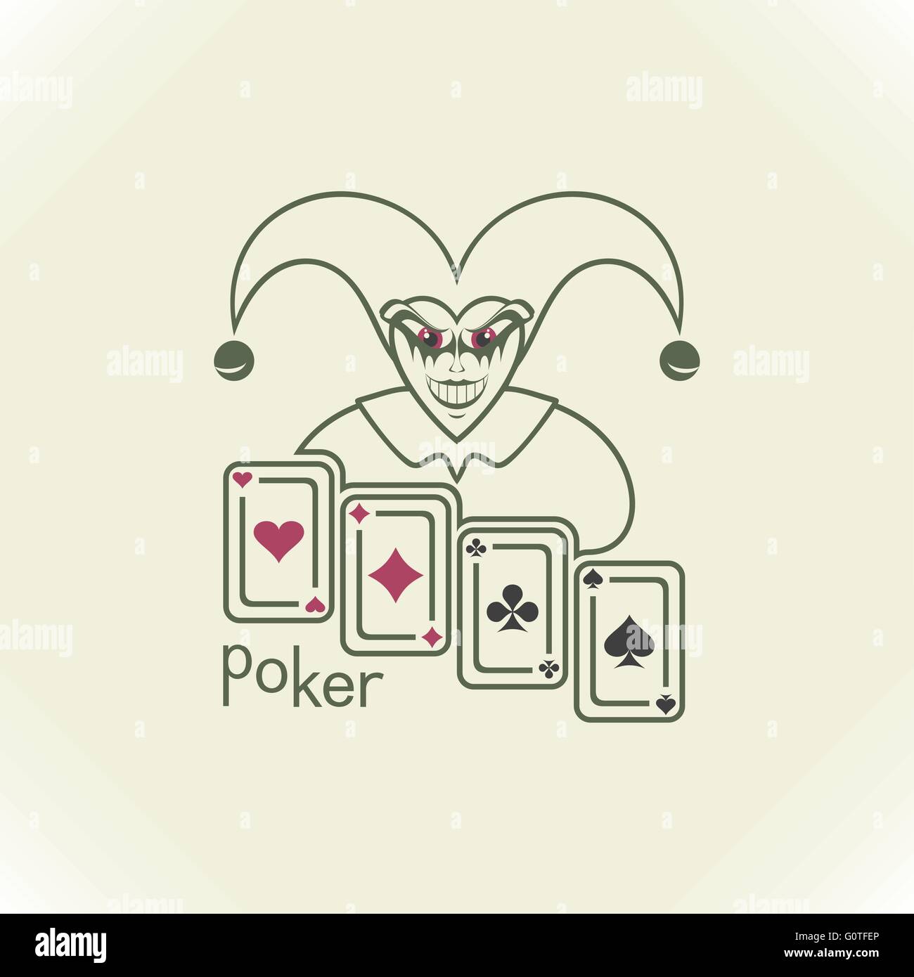Joker and playing cards Stock Vector