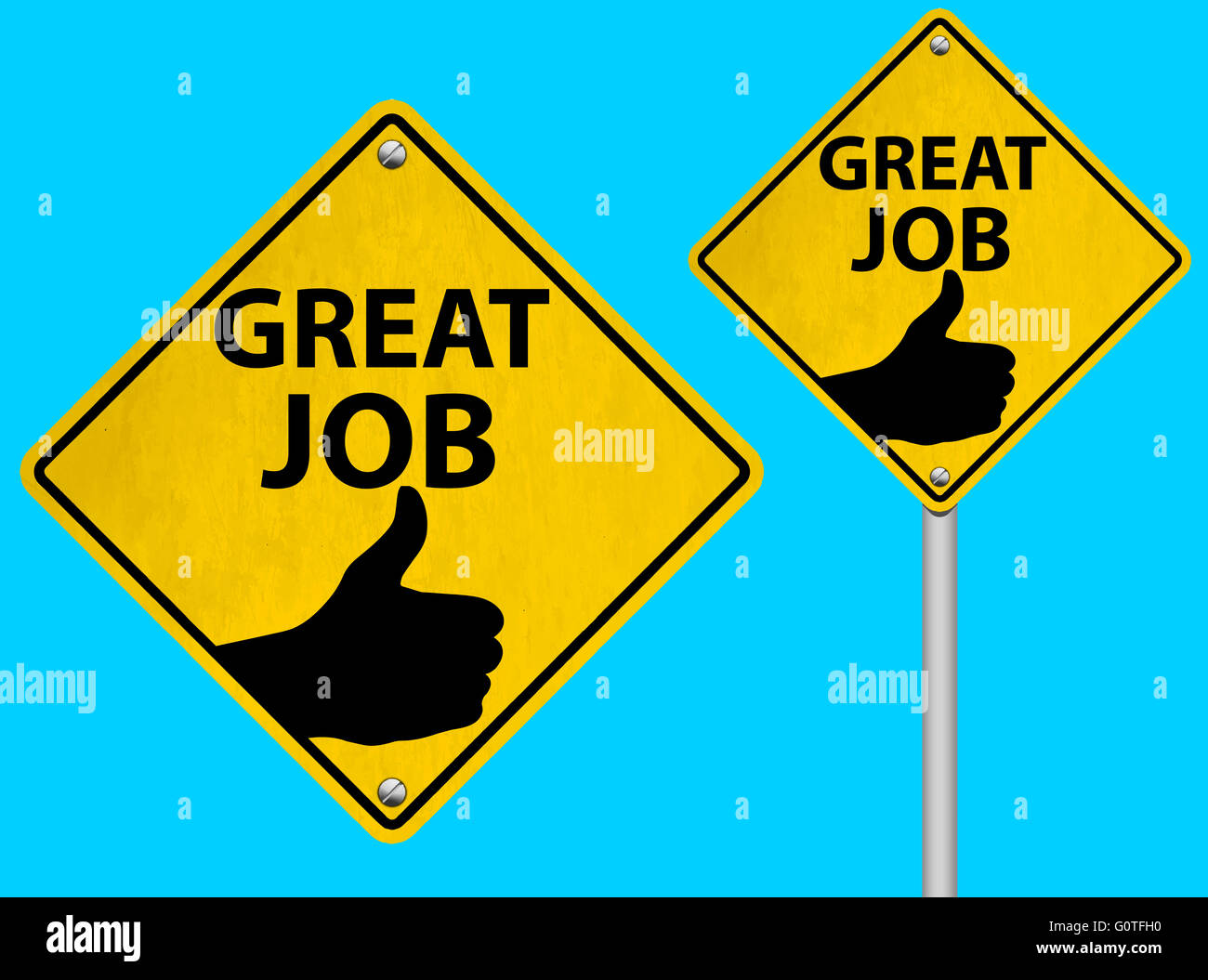 Great Job Road Signs Stock Photo