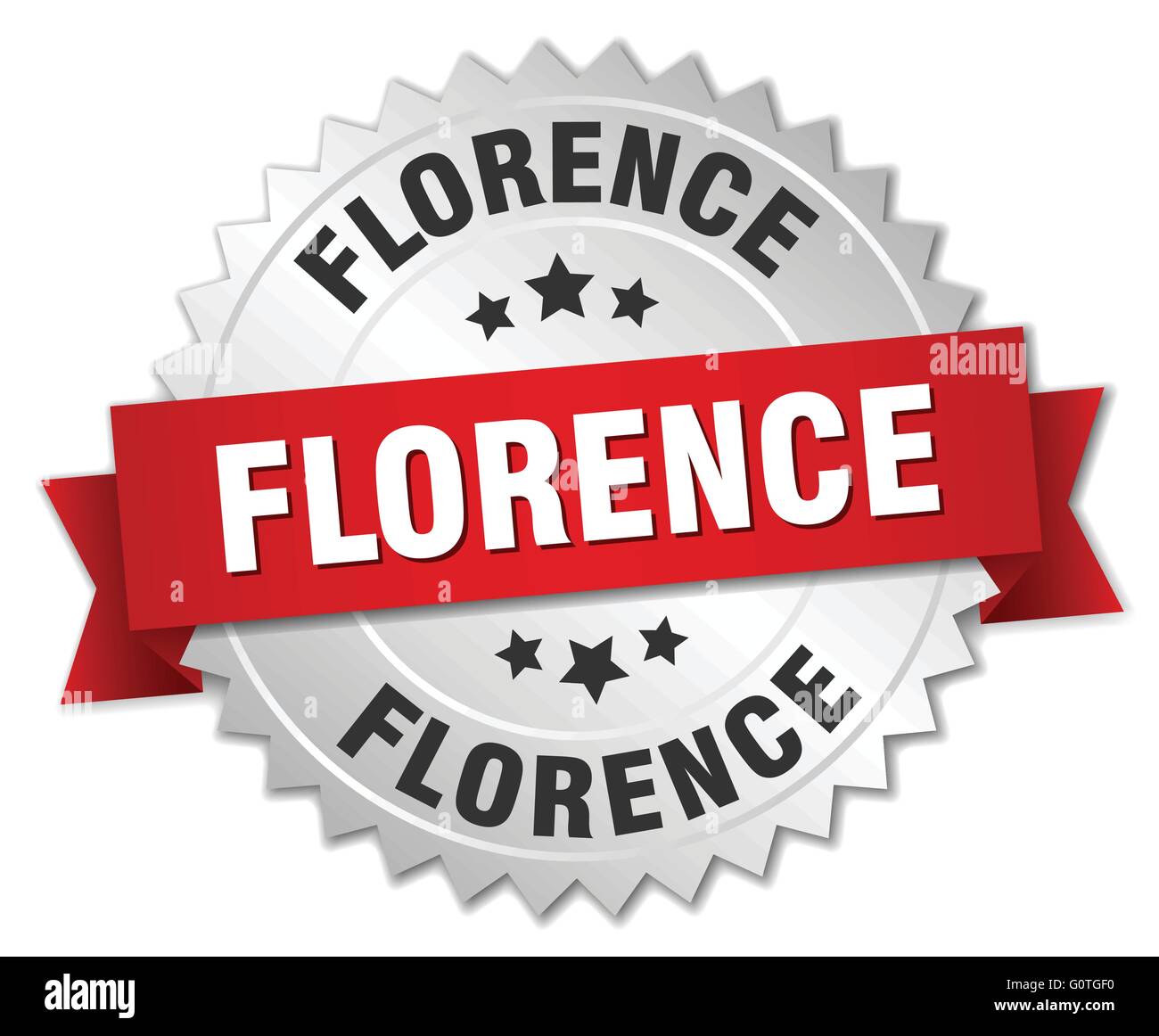 Florence round silver badge with red ribbon Stock Vector Image & Art ...