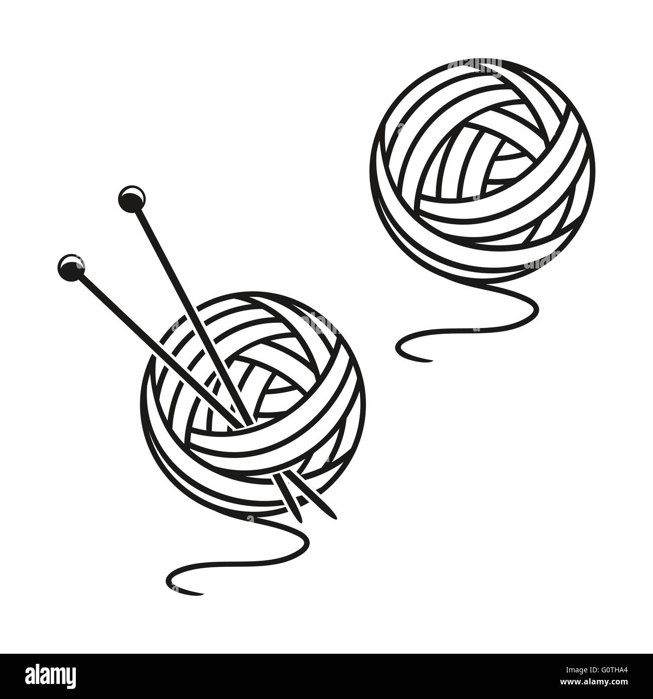 Set of balls of a yarn Stock Vector