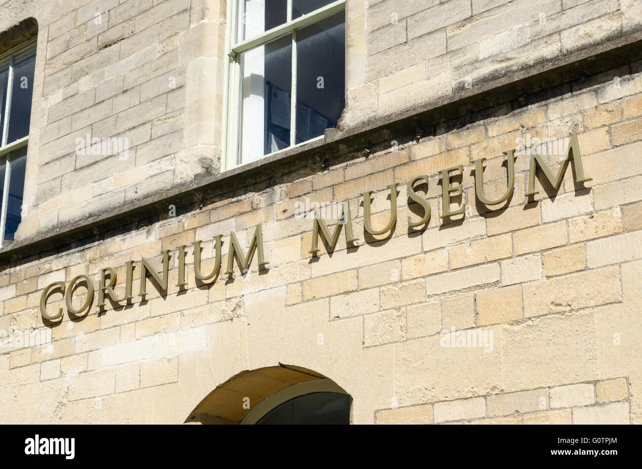 Sign for The Corinium Museum in Cirencester Stock Photo Alamy
