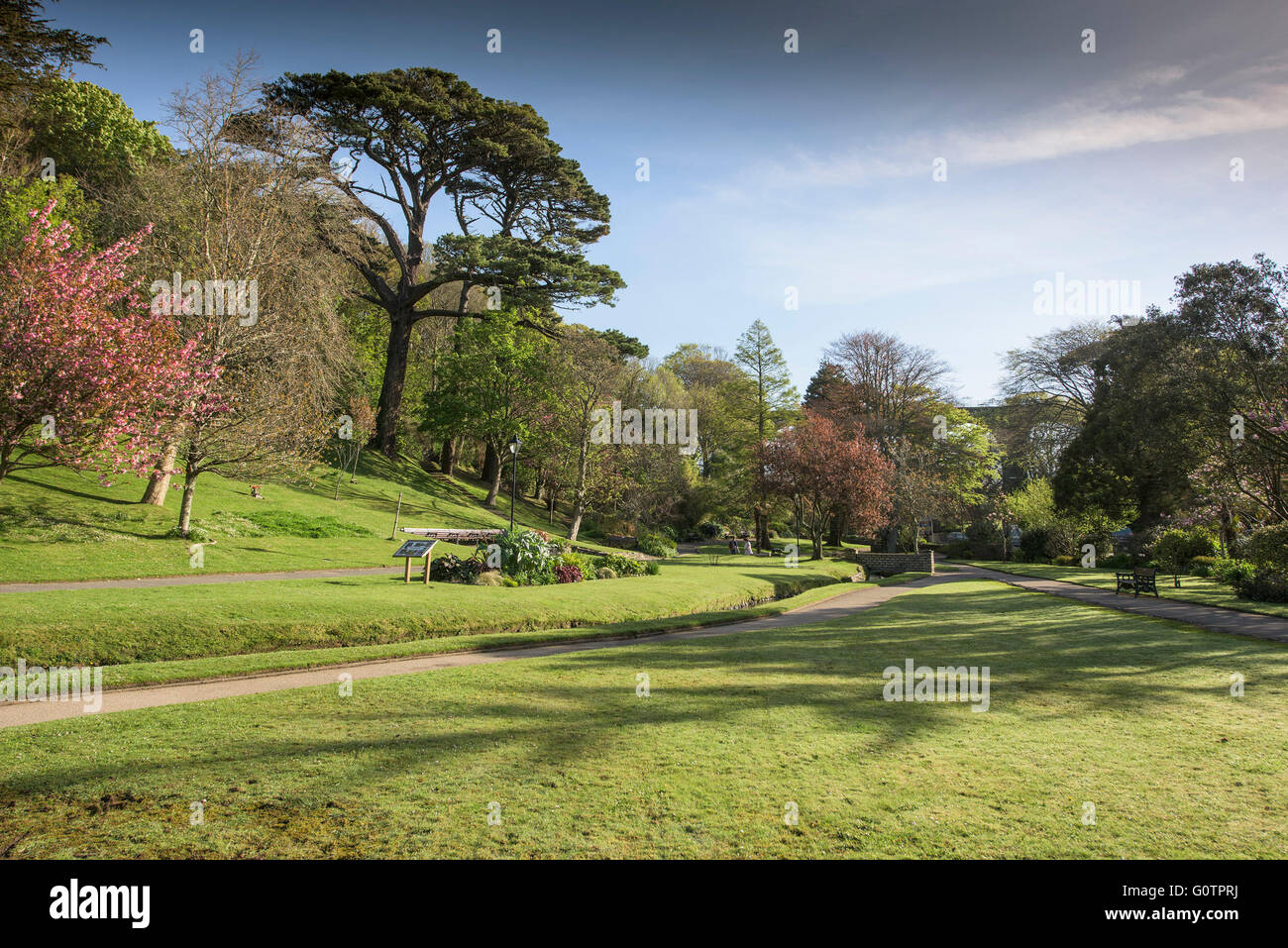 Trenance Gardens in Newquay, Cornwall. Stock Photo