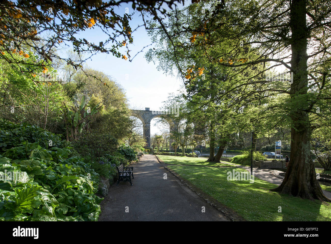 Trenance Gardens in Newquay, Cornwall. Stock Photo