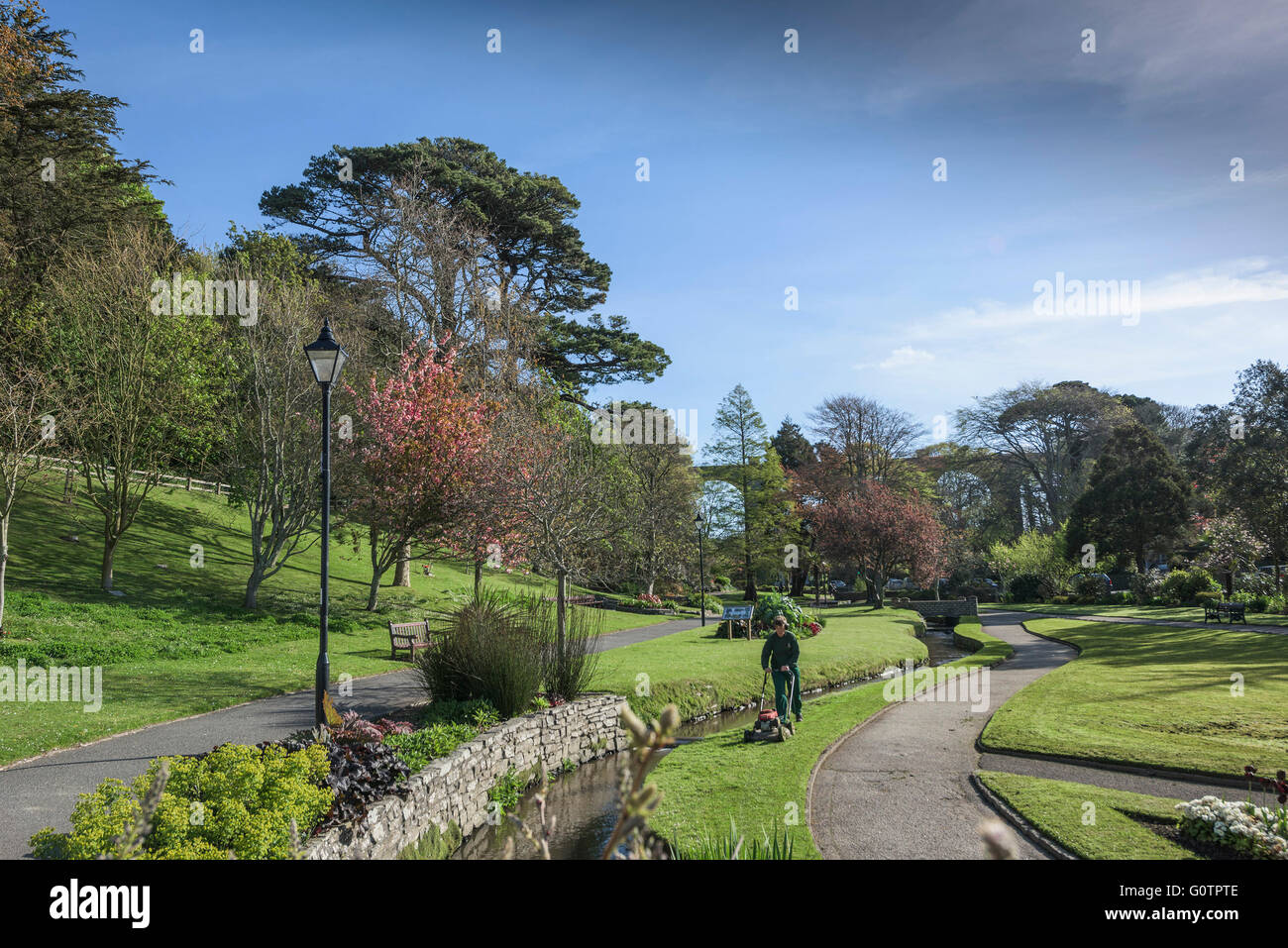 Trenance Gardens in Newquay, Cornwall. Stock Photo